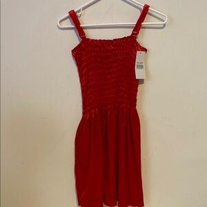 Just Love Red Smocked Sundress Sleeveless Casual NWT